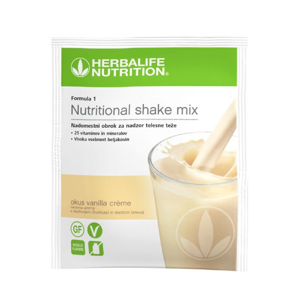 Herbalife Formula 1 Vanilla Cream (26 g x 7, Vanilla Crème) Φάκελοι για διατροφικά ροφήματα - Συσκευασία 7 φακελίσκων