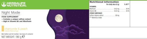 "Herbalife Night Mode" ramunėlių ir persikų maisto papildas (180 g)