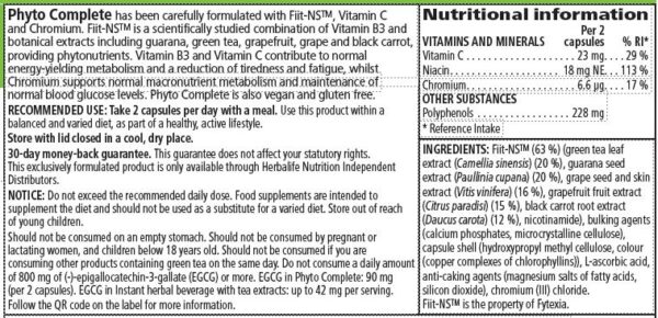 Етикетка Herbalife Phyto Complete (60 таблеток)