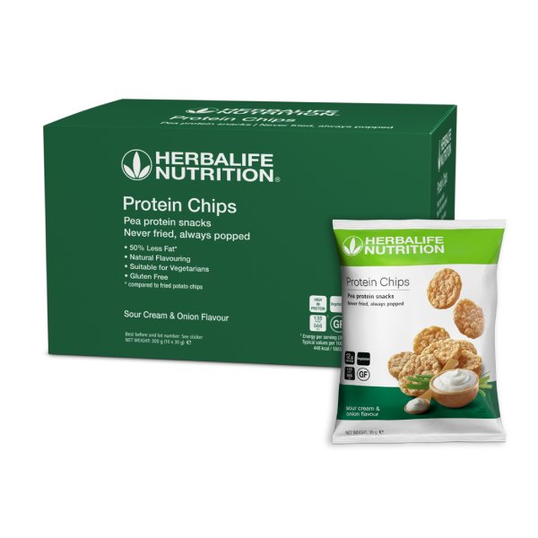 Herbalife Protein Chips Crème aigre et oignon (10 x 30 g)