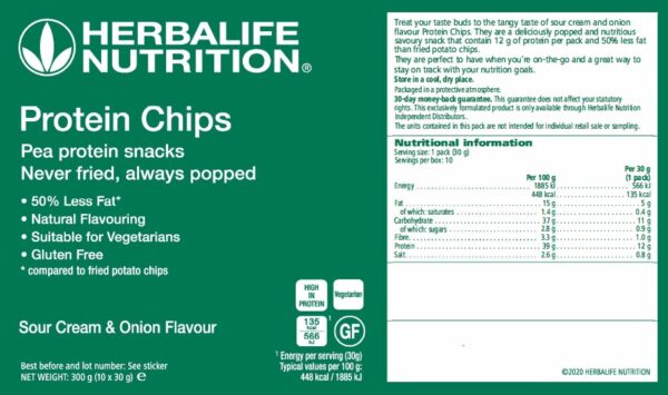 Herbalife Protein Chips Sour Cream & Onion (10 x 30 g)