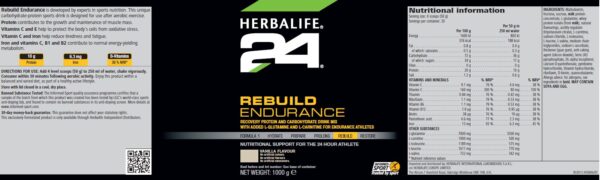 Etiket Herbalife Rebuild Dayanıklılık Vanilya (1000 g)