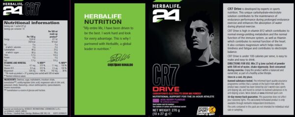 Етикетка Herbalife CR7 Драйв Саше Асаї Ягода (10 пакетиків по 27 г)