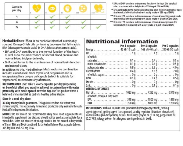 Label Herbalife Herbalifeline® Max (30 capsules)