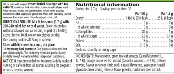 etiketė "Herbalife" momentinis vaistažolių gėrimas "Lemon" (51 g)