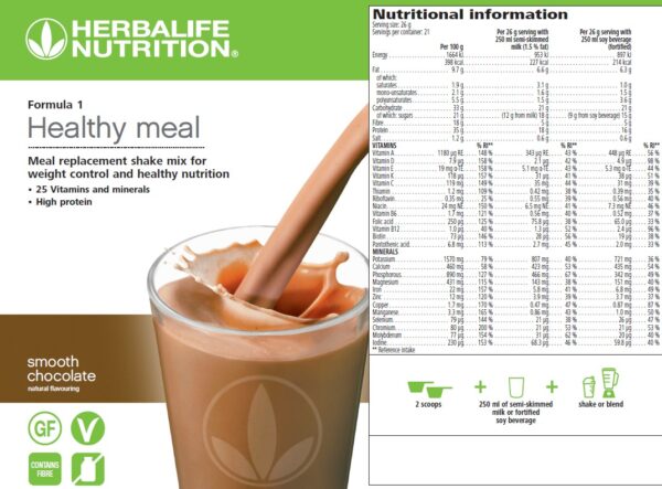 Herbalife Formula 1 Smooth Chocolate (550 g) Amestec pentru shake-uri nutriționale